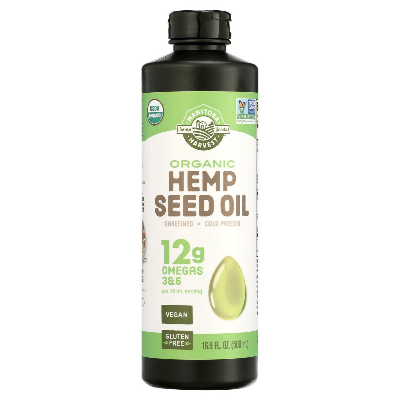 Manitoba Harvest Organic Hemp Oil Unrefined Cold Pressed, 16.9 Oz